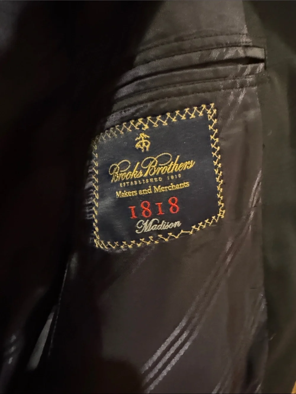 Brooks Brothers USA-made Navy Blazer with Gold Buttons and Lora Piana Fabric